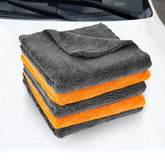 Super Absorbent Microfiber Cleaning Towels 40x40cm in Orange and Gray - Himpall